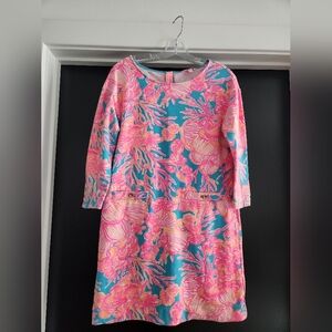 Lilly Pulitzer Lena Dress Sparkling Blue Fan-tastic Style #24883 Small